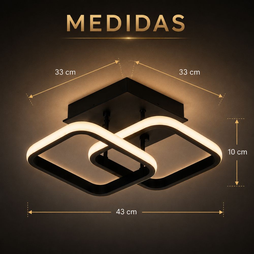 Luminária Teto Quadrado Sobrepor 22w 3 em 1