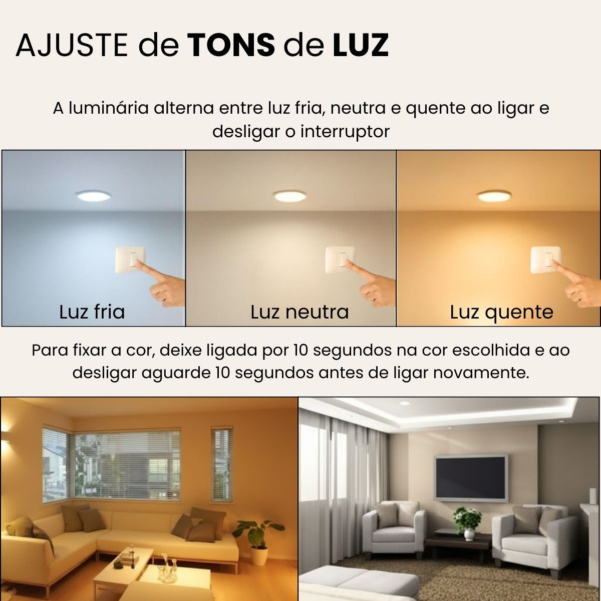 Luminária Plafon LED Redondo Slim 40cm 36W 3 Cores Bivolt