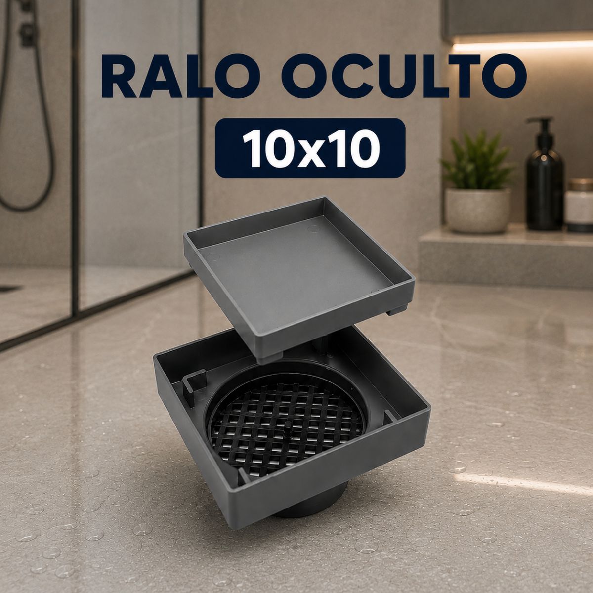 Ralo Oculto Seca Piso para Porcelanato com Tela Anti-Insetos