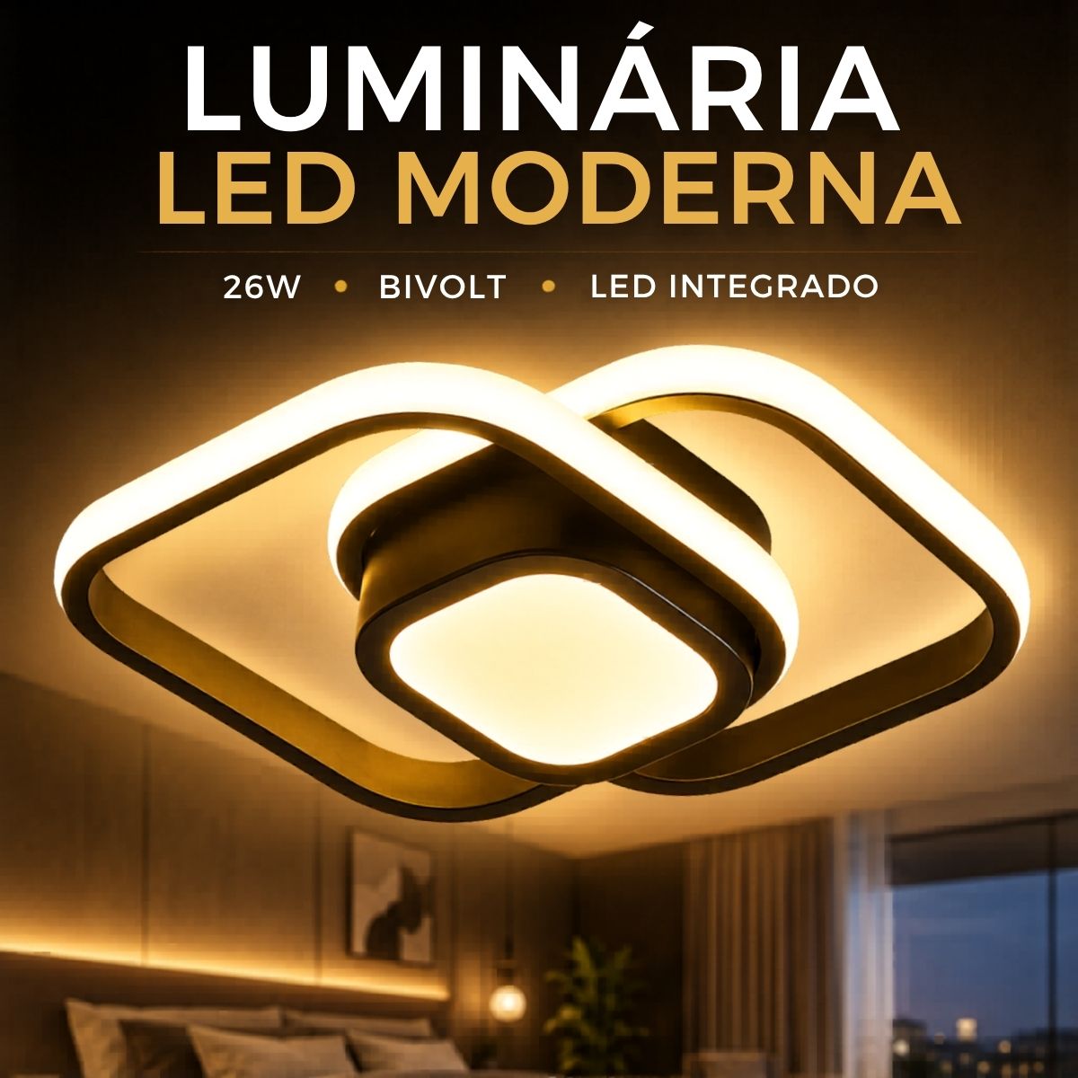 Luminaria Plafon Led 26W Central - Modelo Urban