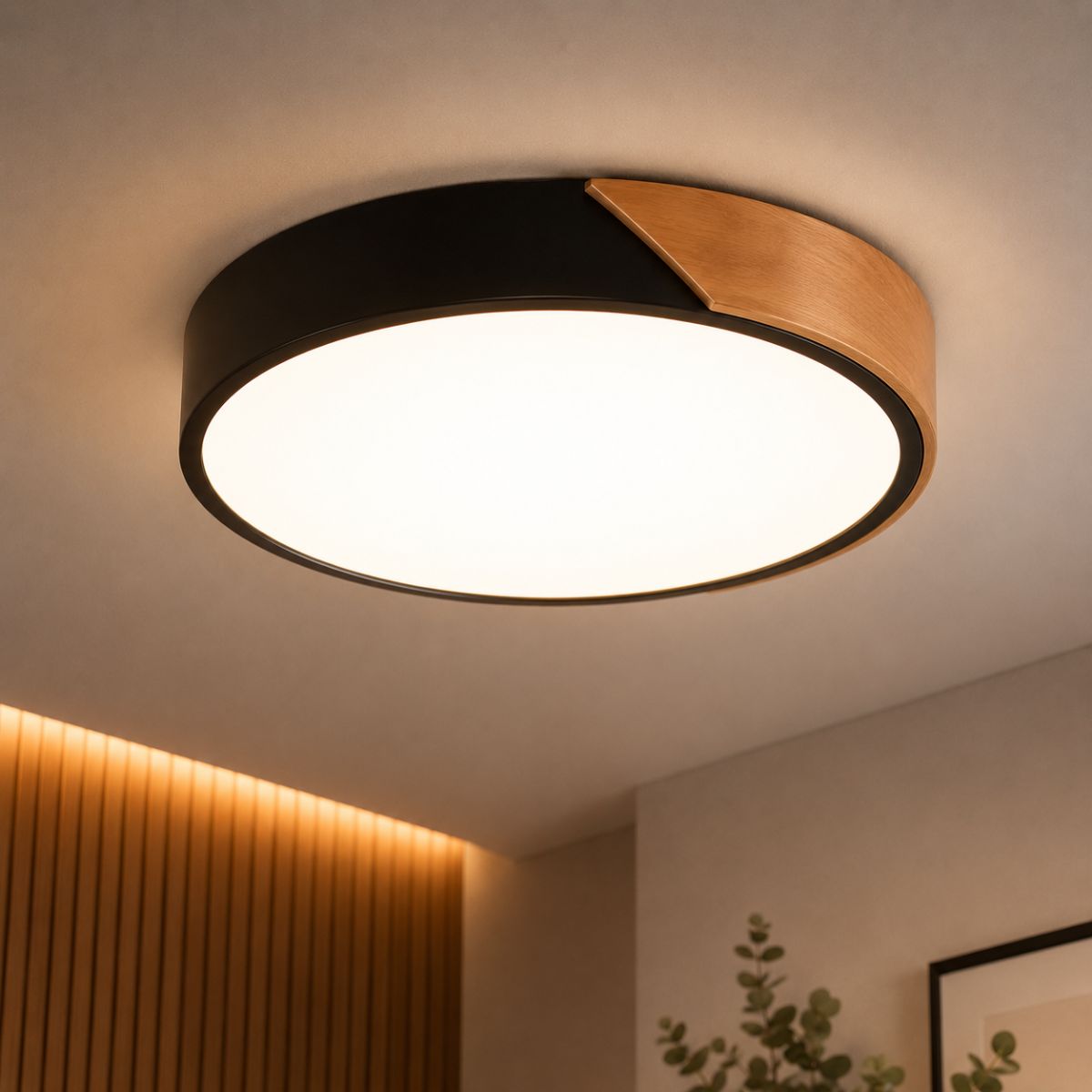 Luminária Plafon LED Redondo Slim 40cm 36W 3 Cores Bivolt
