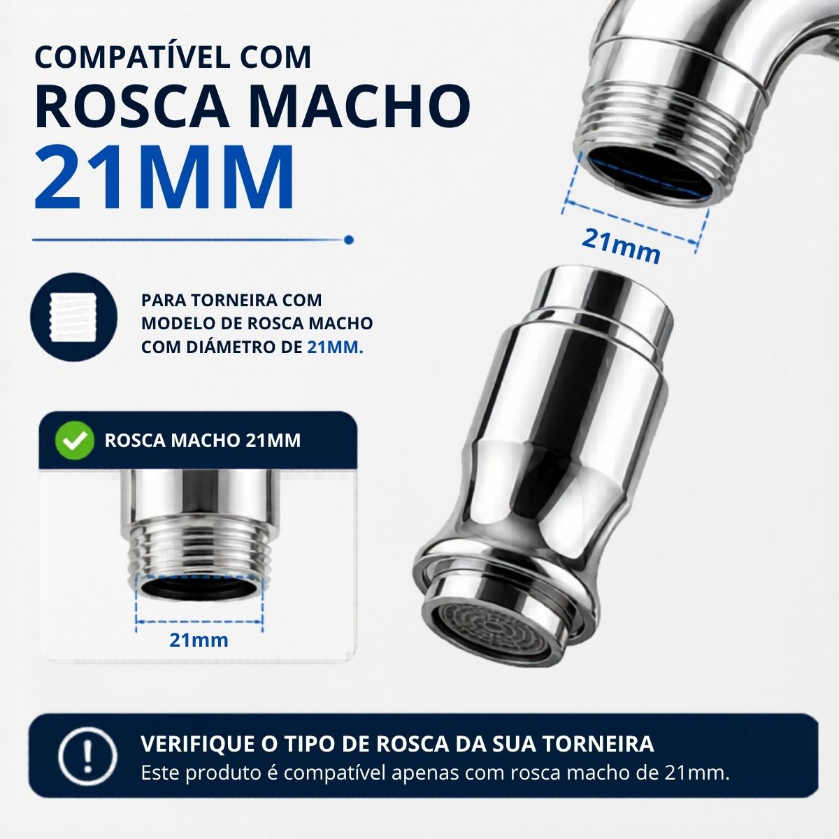 Adaptador Arejador 360º para Torneira com Economia de Água
