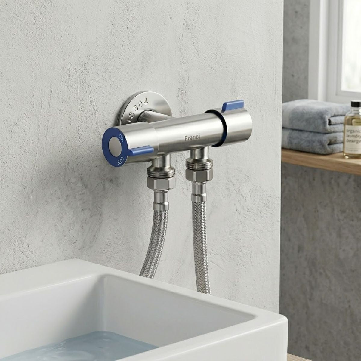 Registro Duplo de Metal 1/2” Inox Fosco com 2 Saídas
