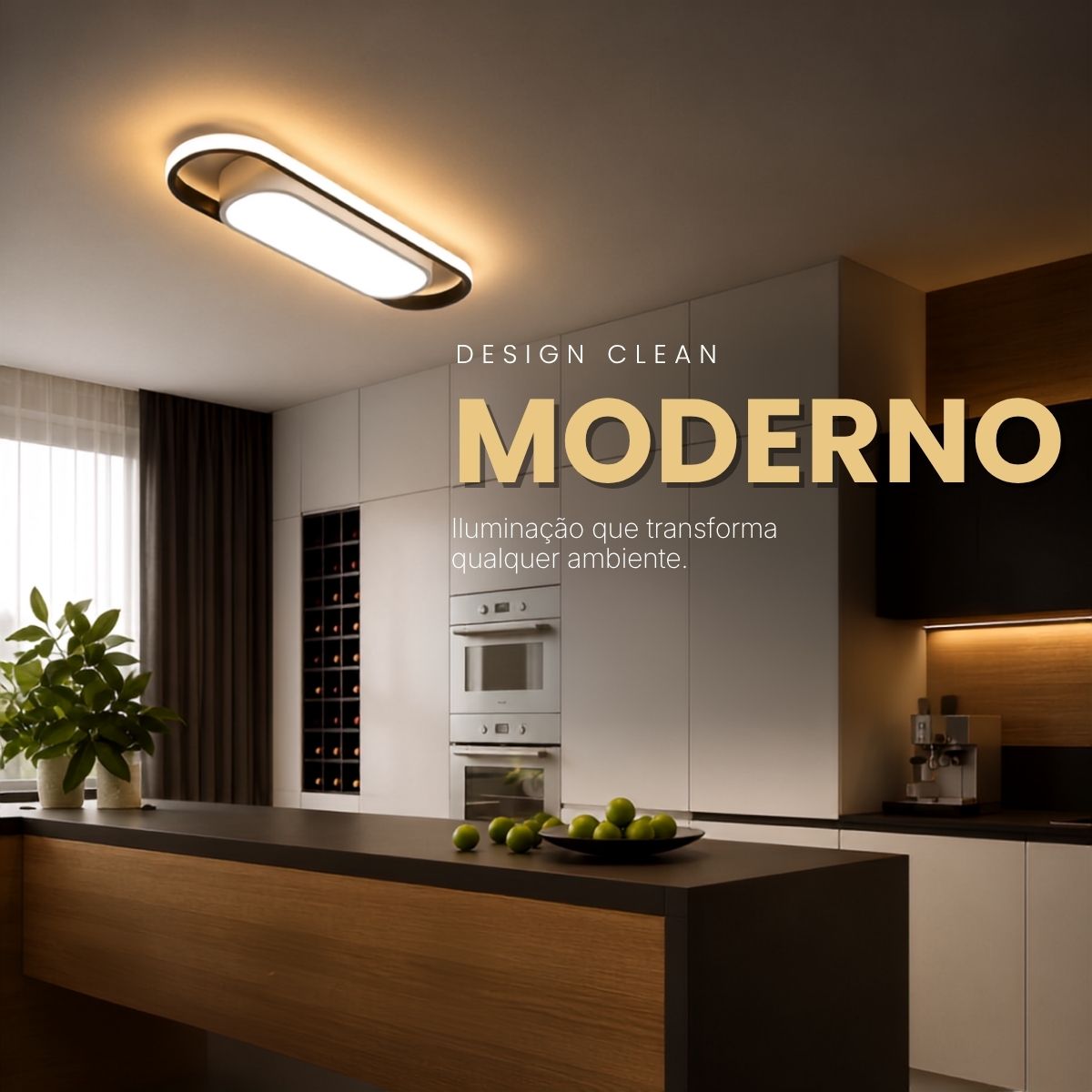 Luminária LED de Teto Modelo Ark 40cm 23W 3 Cores Bivolt