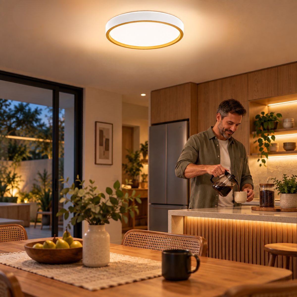 Plafon LED 36W 40cm 3 Tons de Luz com Função Memória