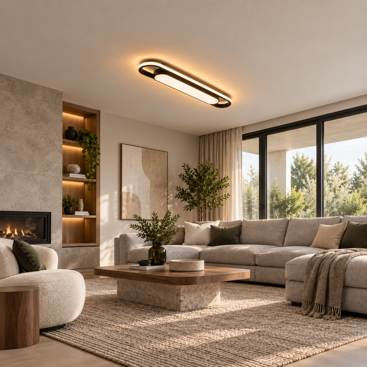 Luminária LED Sobrepor Ark 60cm 3 em 1 Moderna