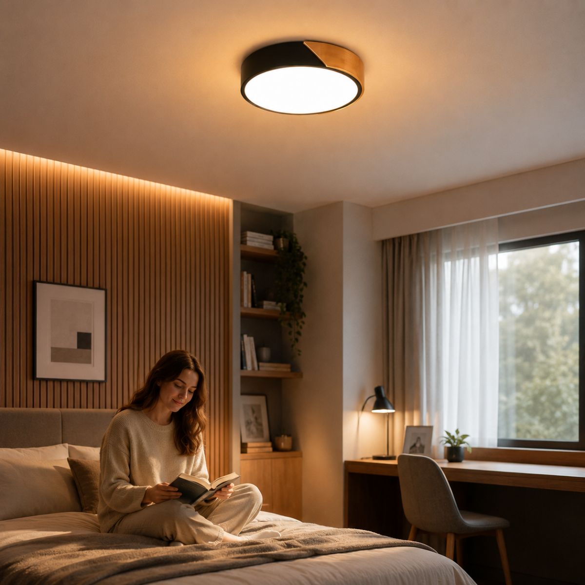 Luminária Plafon LED Redondo Slim 40cm 36W 3 Cores Bivolt