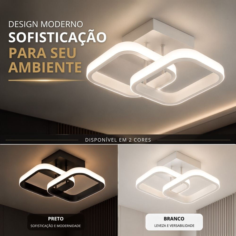 Luminária Teto Quadrado Sobrepor 22w 3 em 1