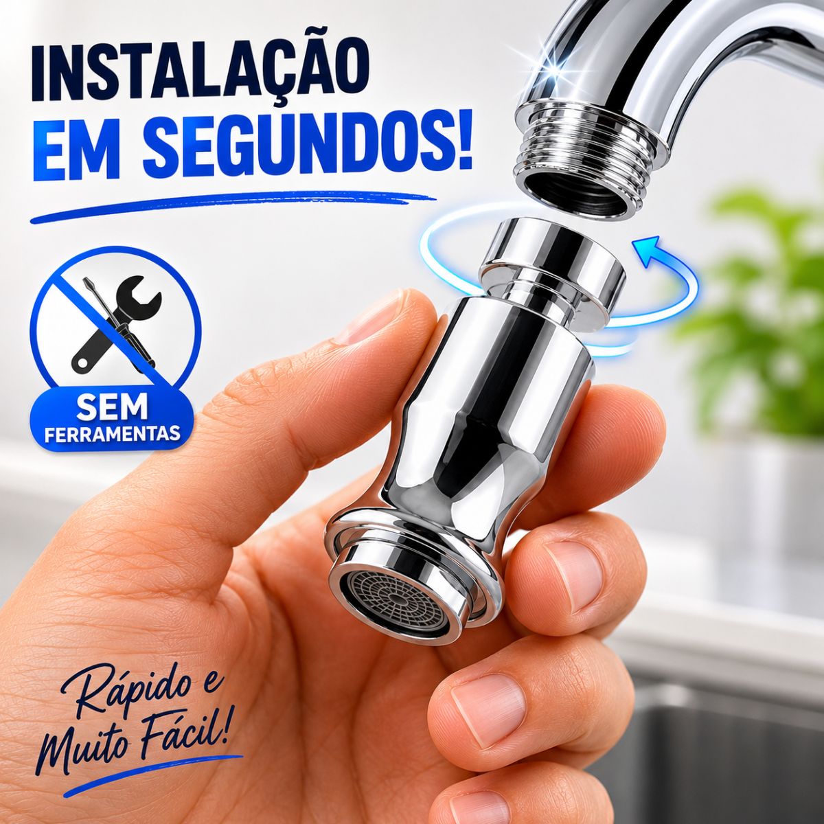 Adaptador Arejador 360º para Torneira com Economia de Água