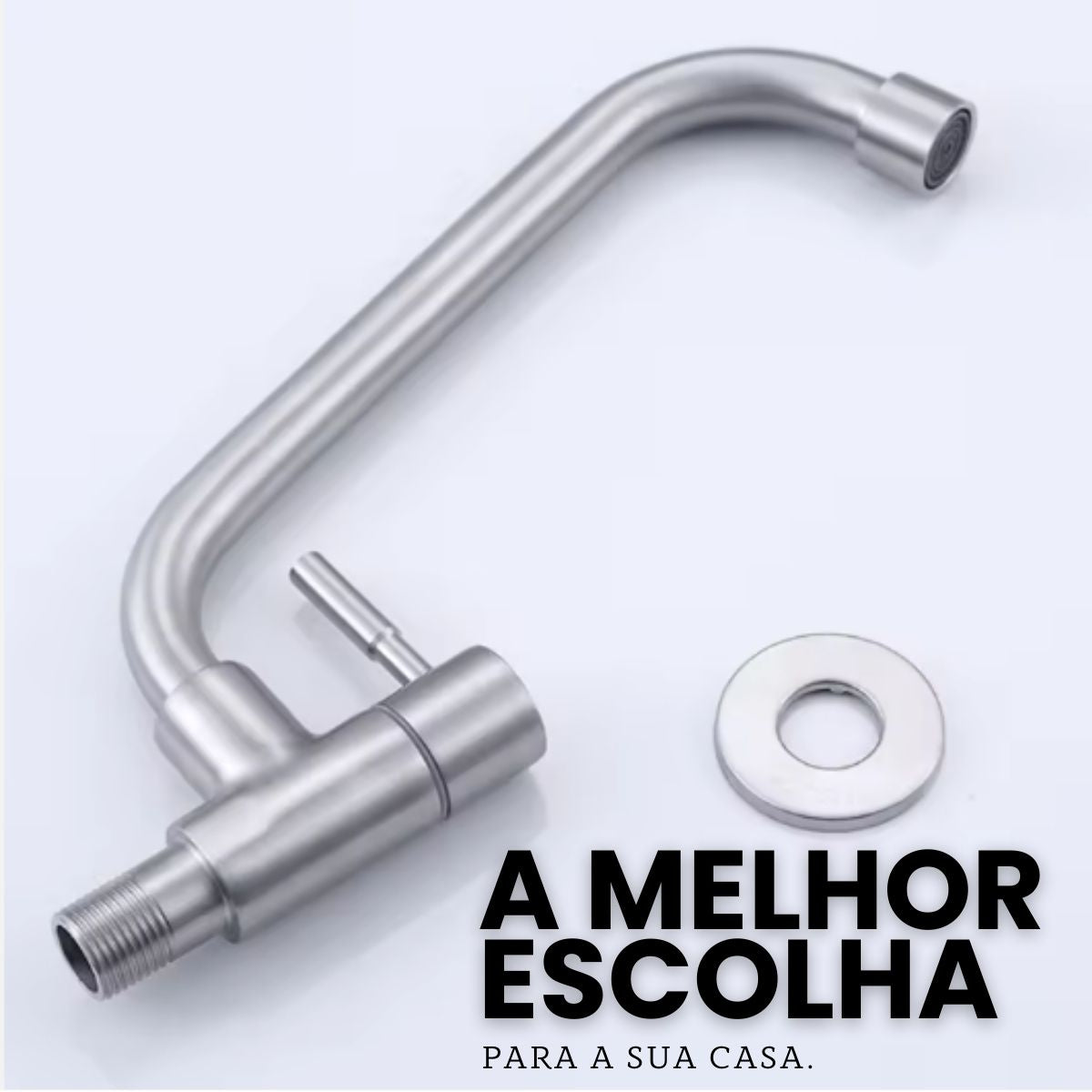 Torneira Parede Pescoço Longo Cromado Fosco - Modelo Firenze