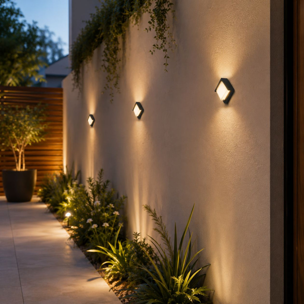 Arandela LED Quadrada 5W Preta IP65 Bivolt