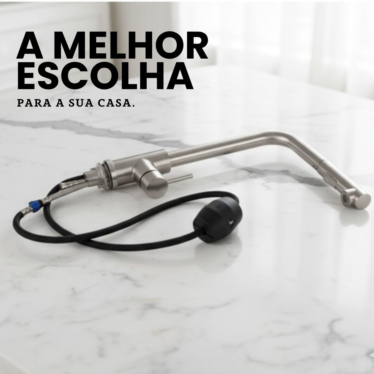 Torneira Bancada Misturador Extensor - Modelo Retracta - Cromado Fosco