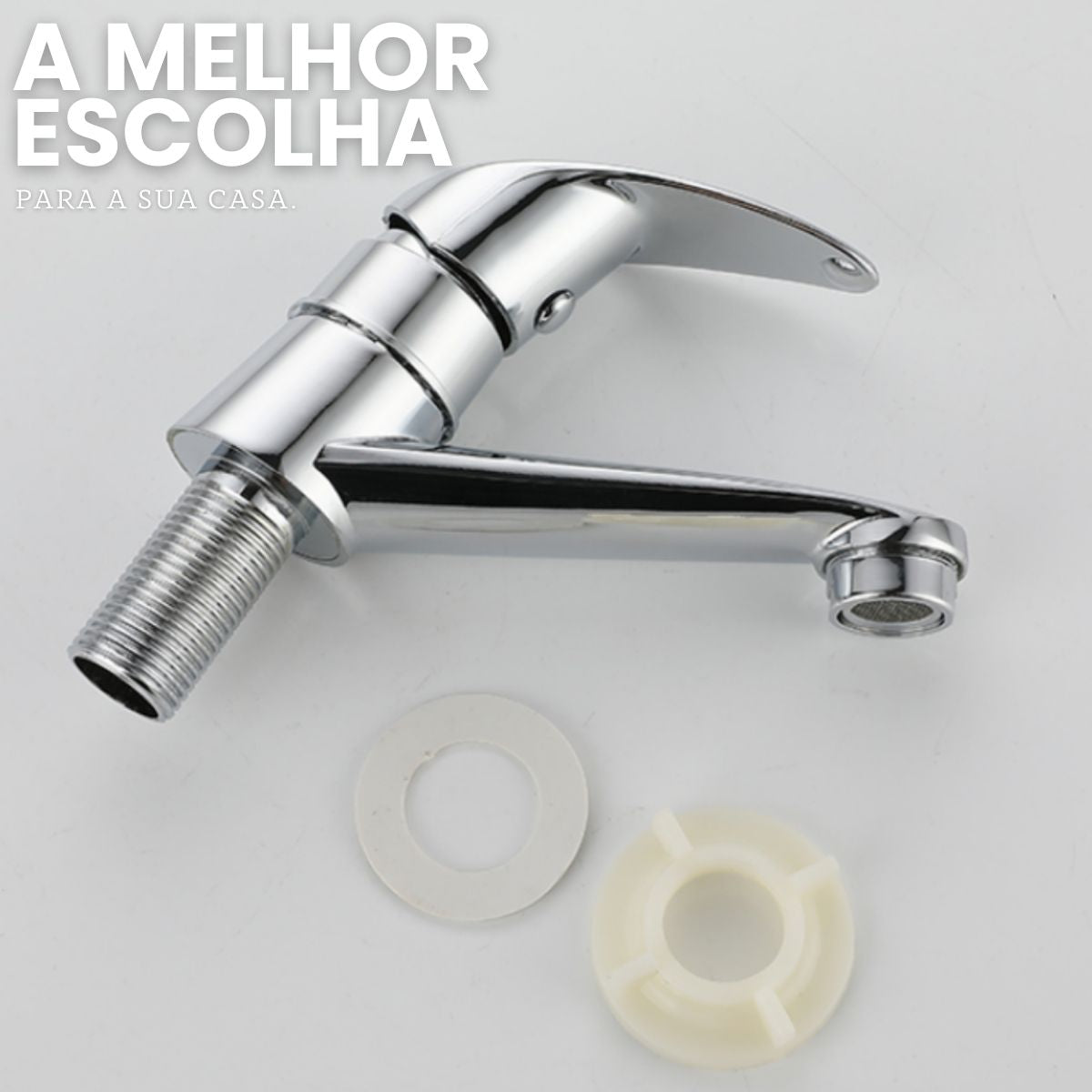 Torneira Bancada Baixa - Modelo Cromo - Cromada