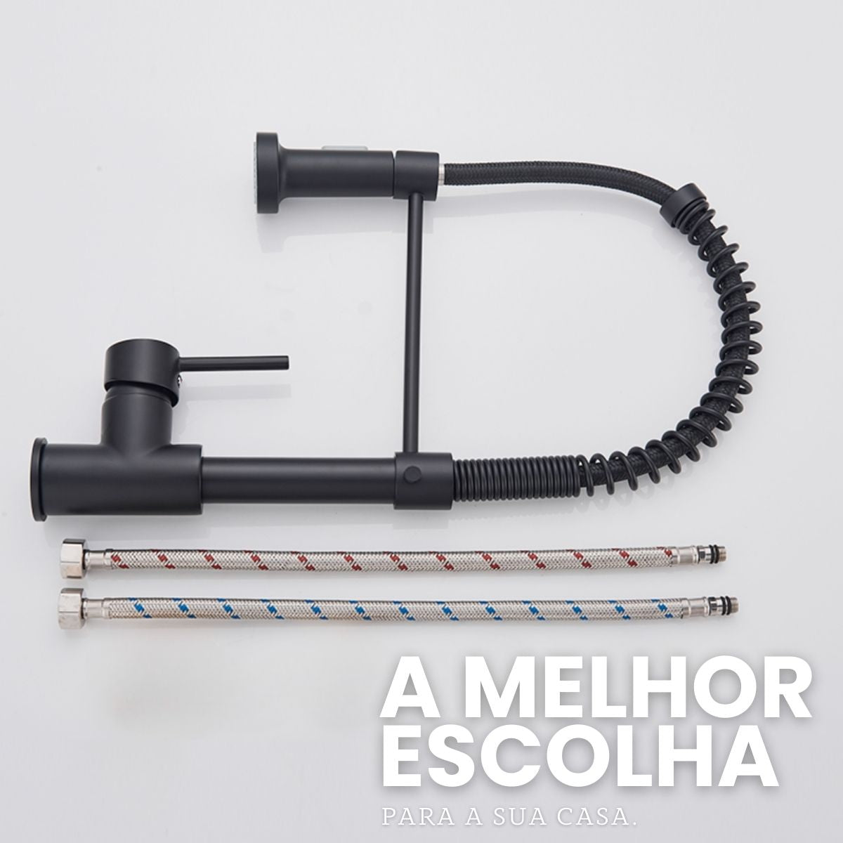 Torneira Bancada Mola - Modelo Spring - Preto