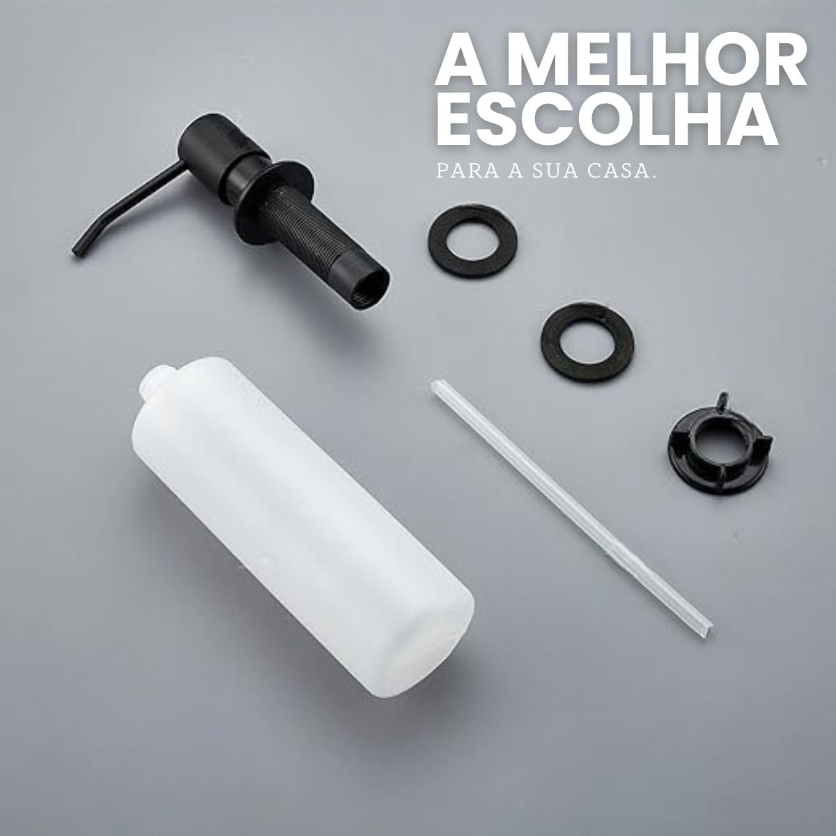 Dosador de Embutir Inox/Abs 350ML - Cor Preta