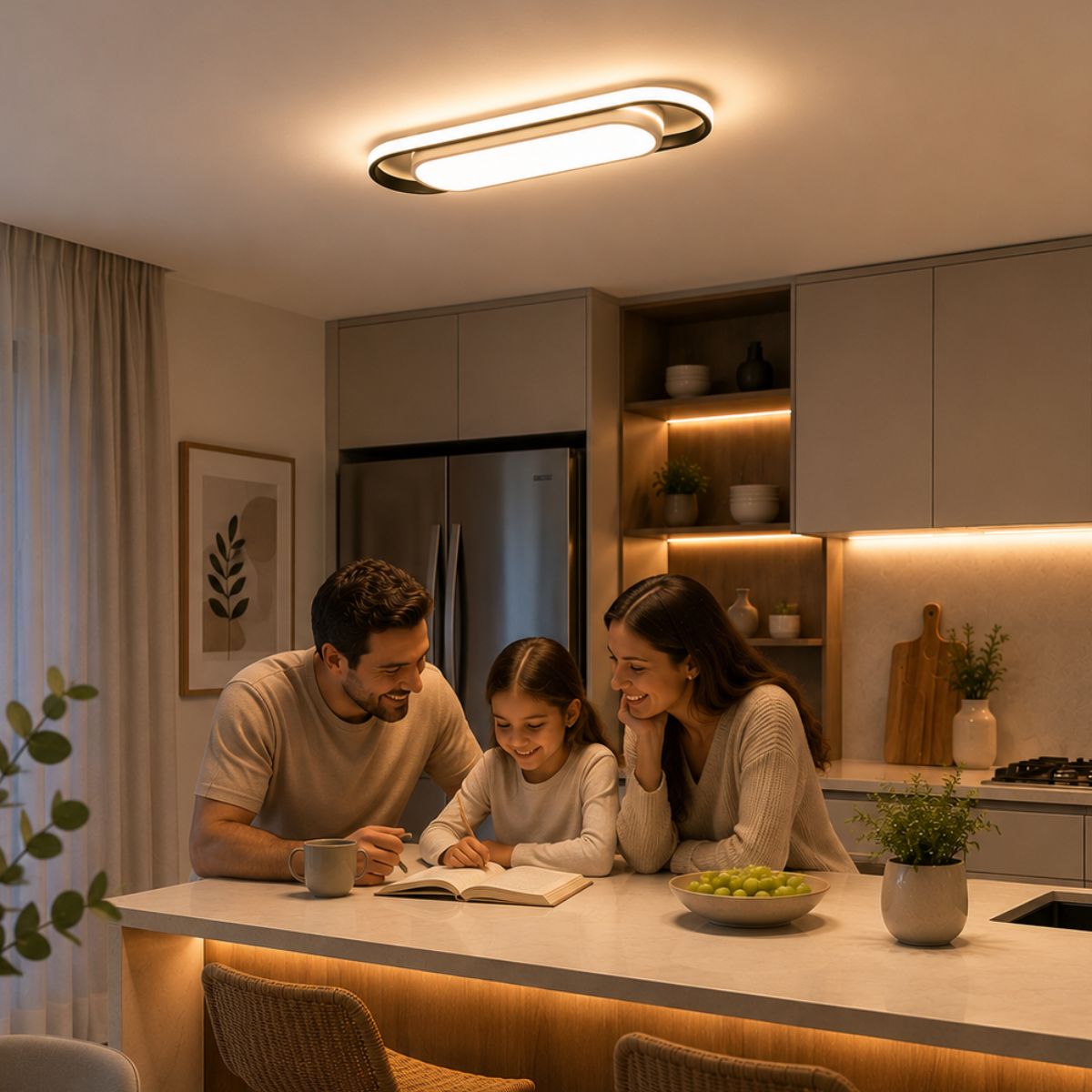 Luminária LED de Teto Modelo Ark 40cm 23W 3 Cores Bivolt
