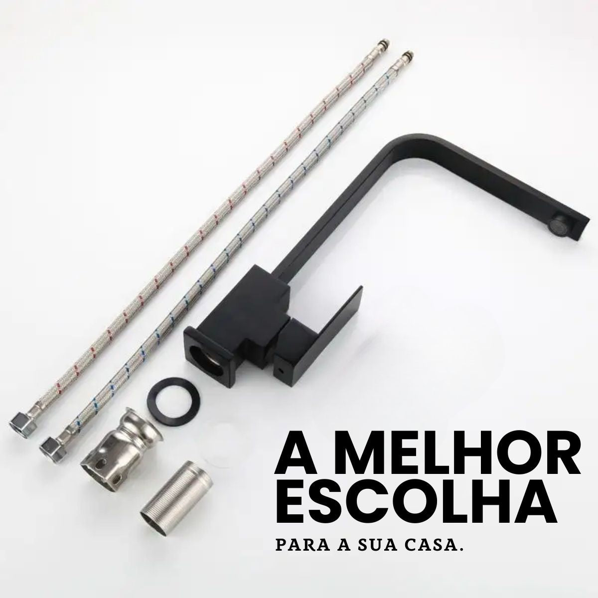 Torneira Bancada Misturador Alta - Modelo Marin - Preta