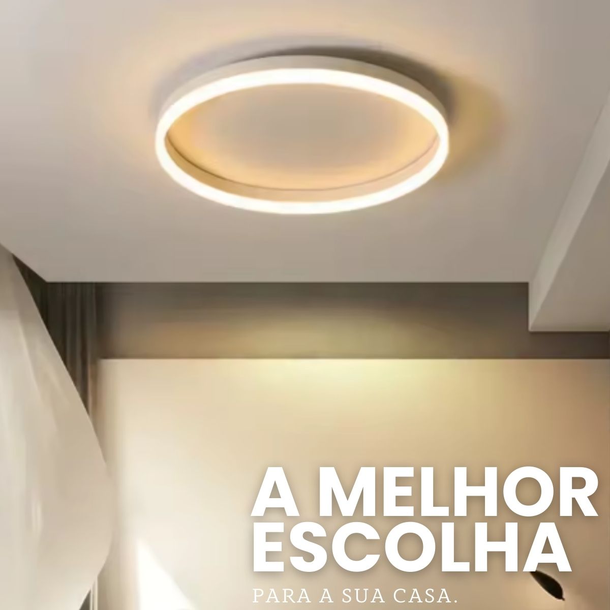 Plafon LED Redondo 24W 40cm Bivolt 3 Tons Efeito Memória