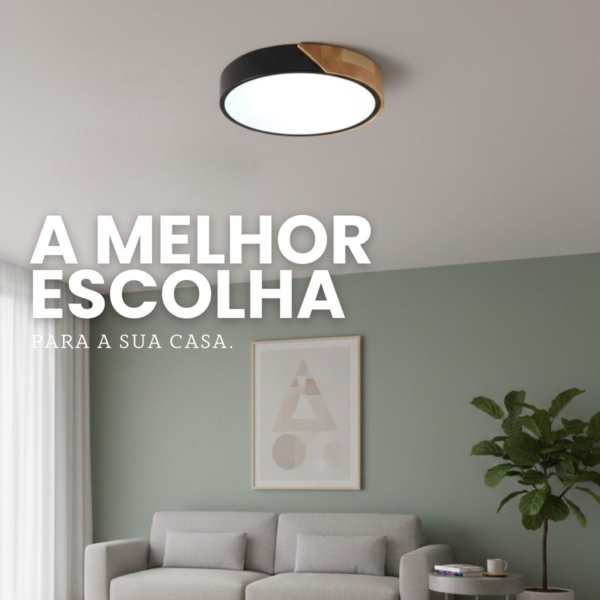 Plafon LED Redondo Slim 30cm 24W Bivolt 3 Cores Madeira