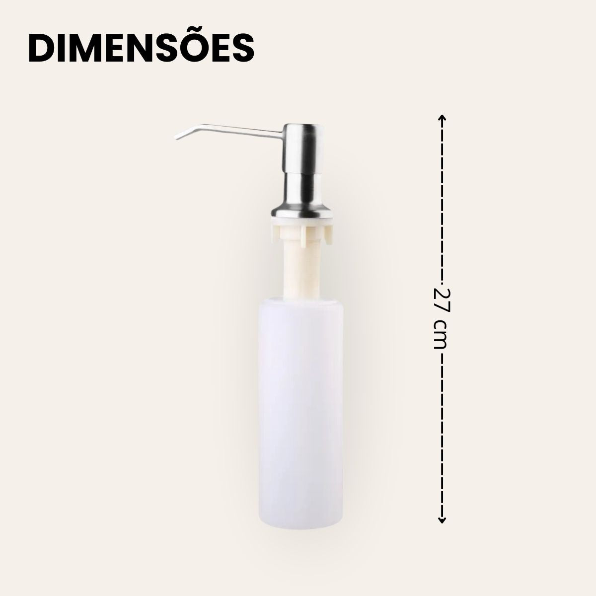 Dosador de Embutir Inox/Abs 350ML - Cor Cromada