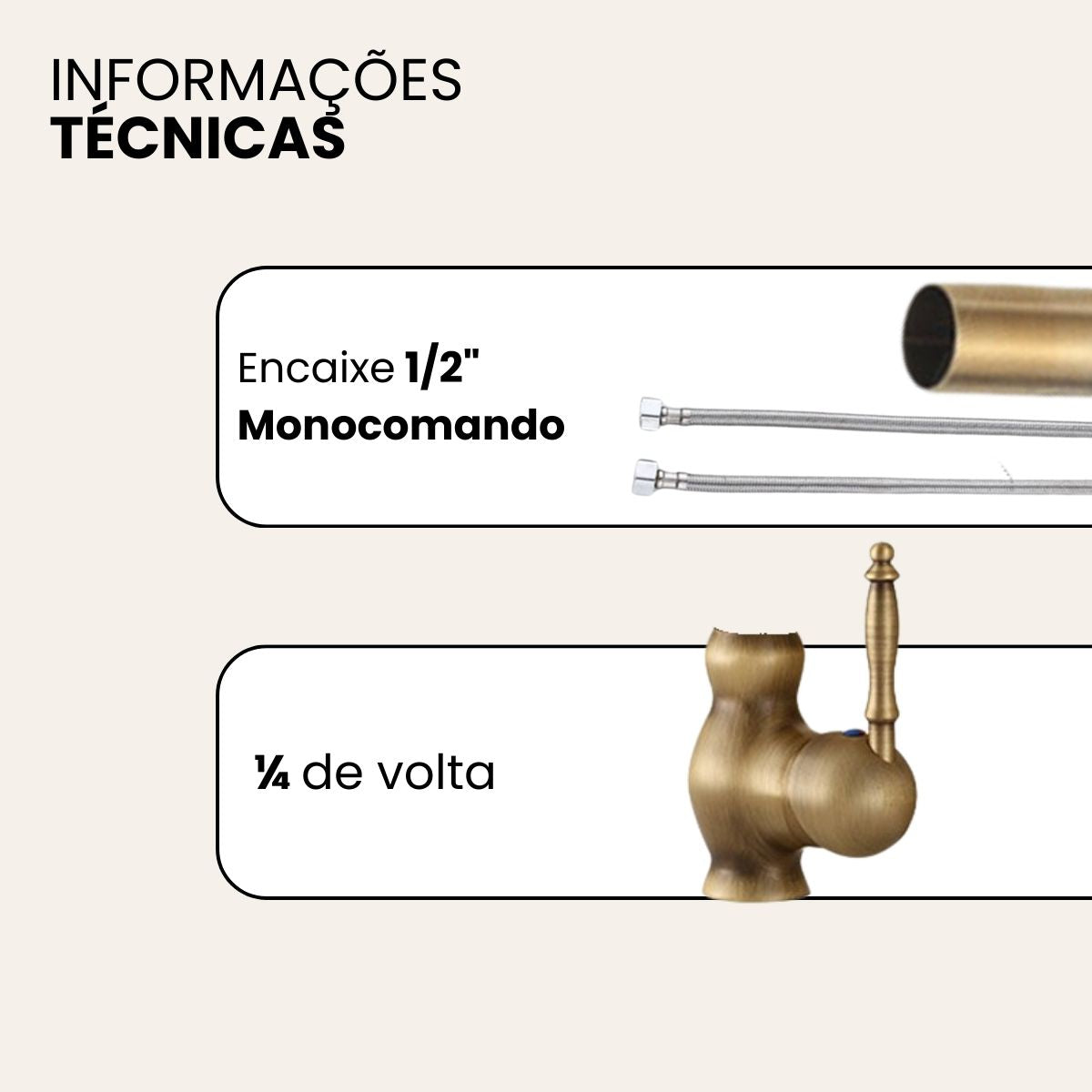 Torneira Bancada Misturador - Modelo Mini Victoria - Bronze