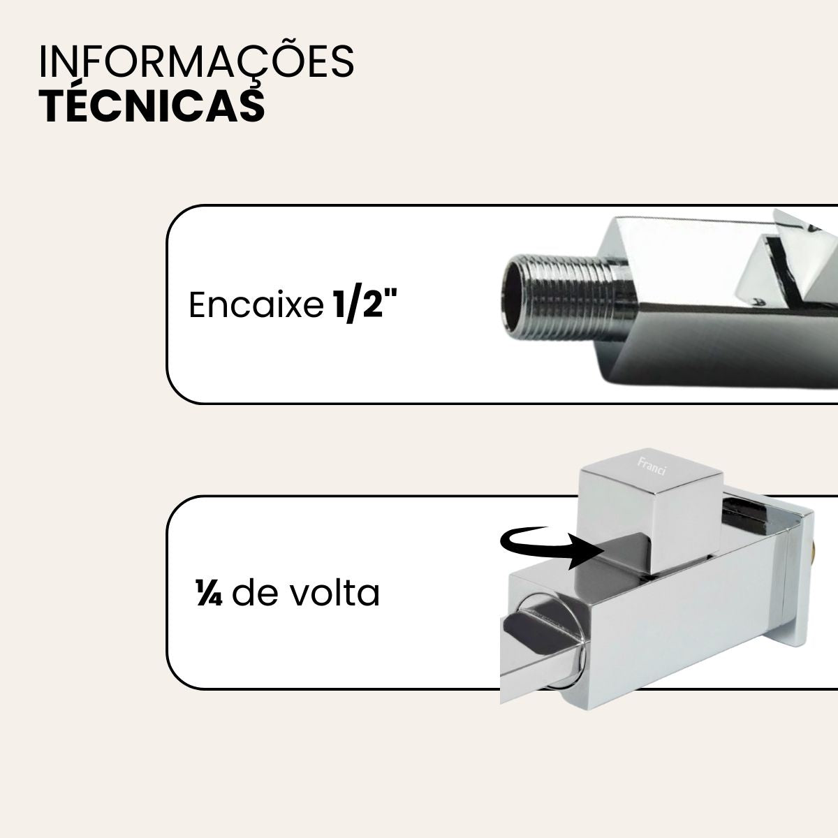 Torneira Parede - Modelo Grand Reno - Cromada
