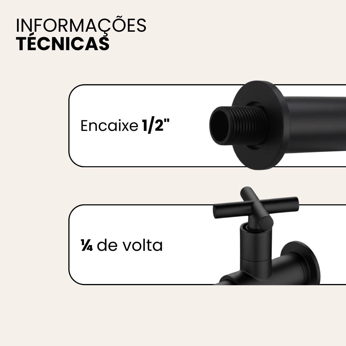 Torneira Parede - Modelo Izy - Preta