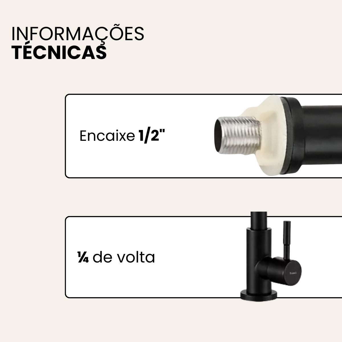 Torneira Bancada Alta - Modelo Elena - Preto