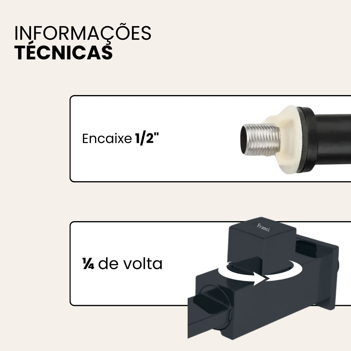 Torneira Parede - Modelo Grand Reno - Preta
