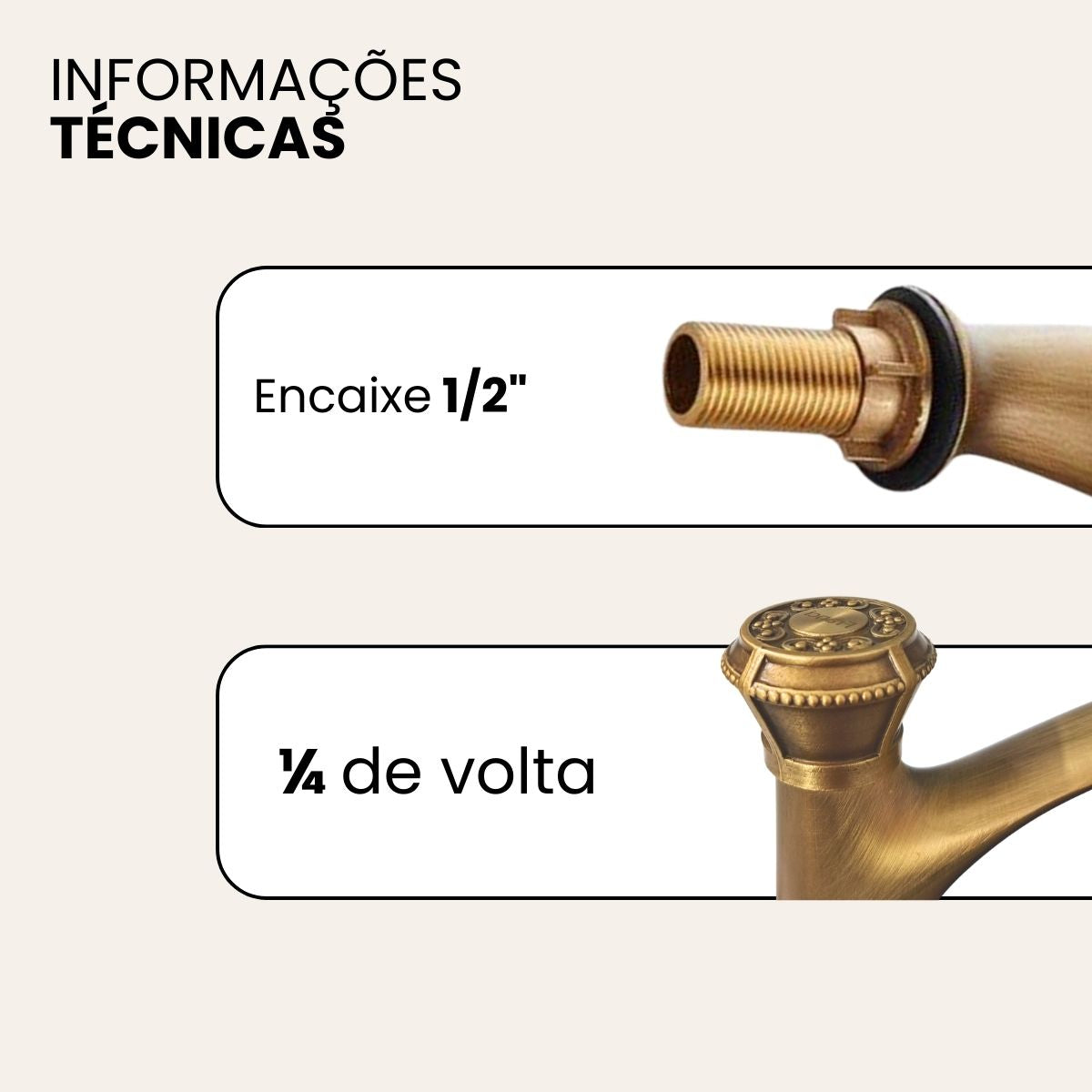 Torneira Bancada - Modelo Coroa - Bronze