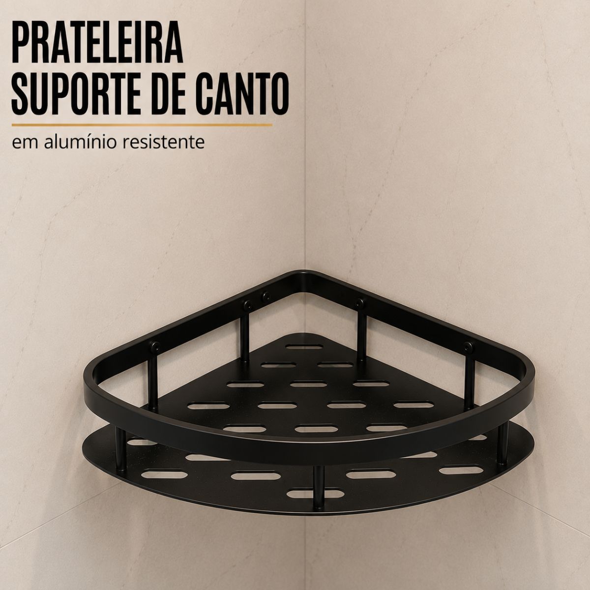 Suporte Triangular Organizador de Alumínio Adesivo ou com Parafusos