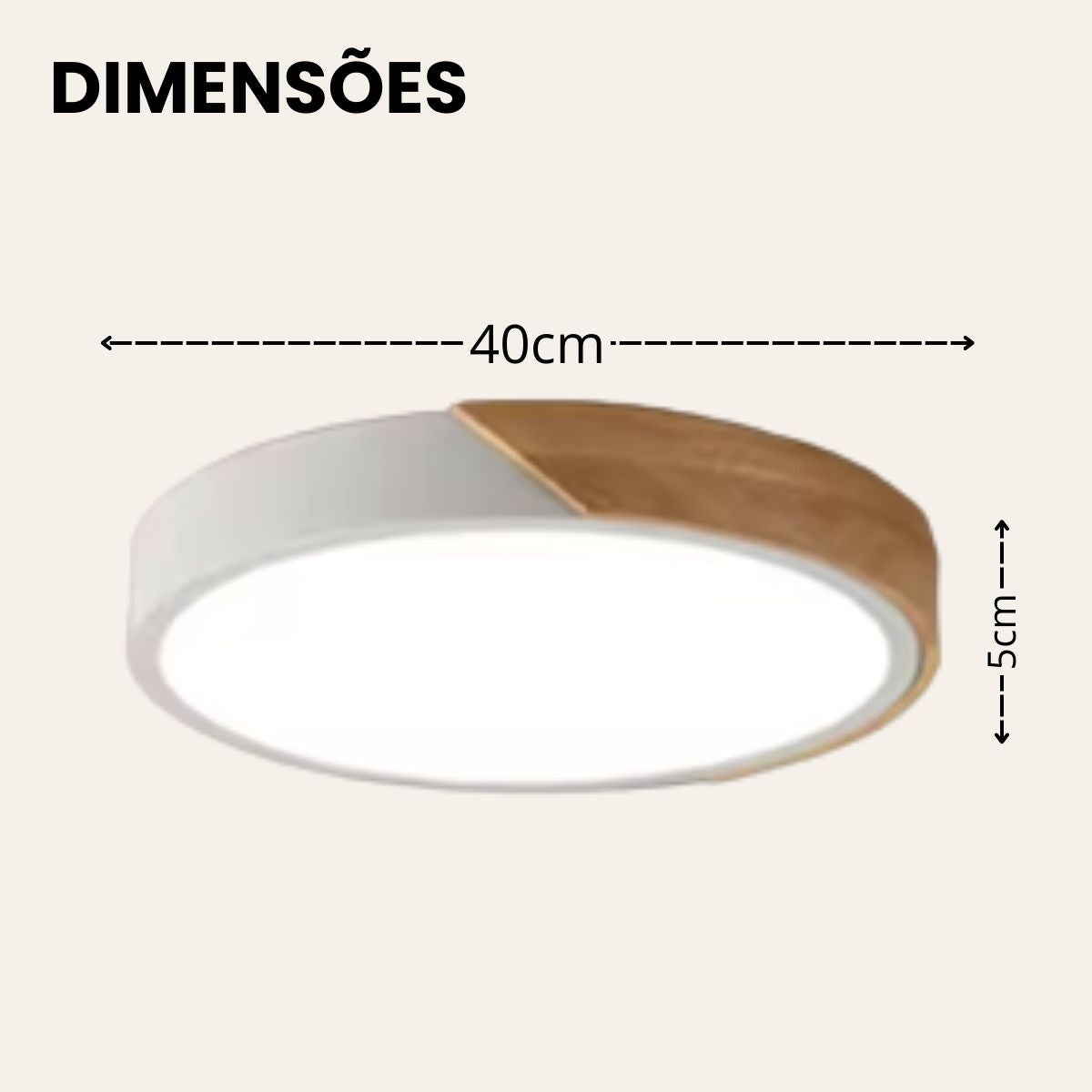 Luminária Plafon LED Redondo Slim 40cm 36W 3 Cores Bivolt
