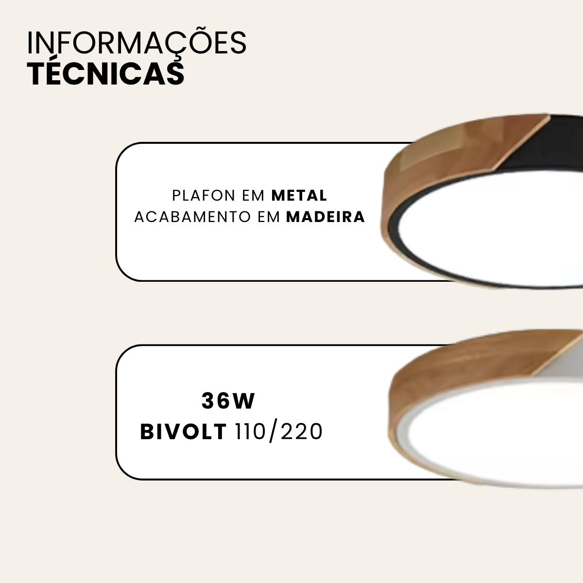 Luminária Plafon LED Redondo Slim 40cm 36W 3 Cores Bivolt