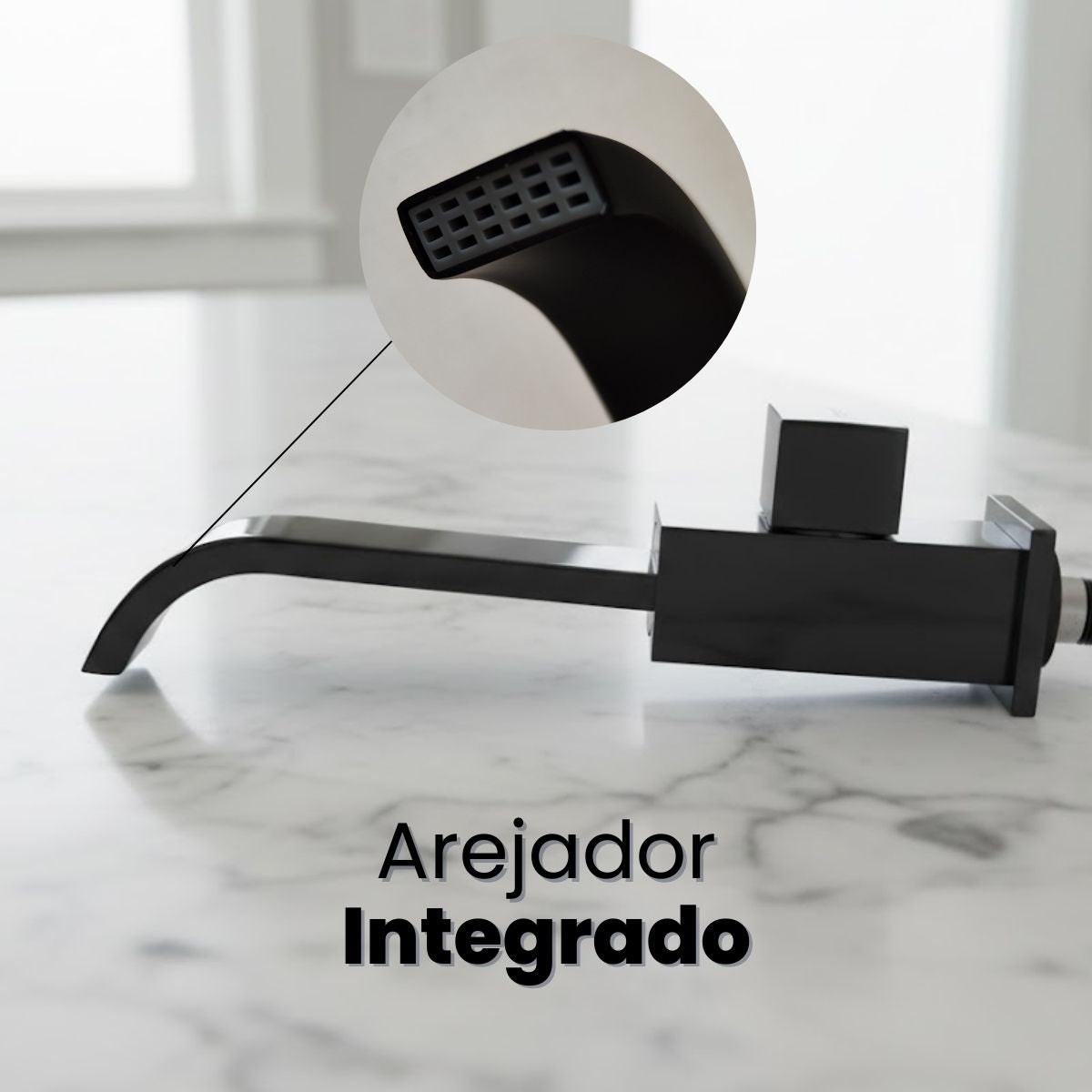 Torneira Parede - Modelo Grand Reno - Preta