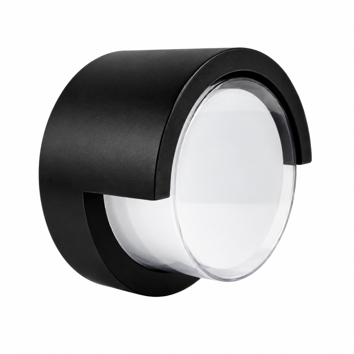 Arandela LED Redonda 5W Preta IP65 Branco Quente 3000K