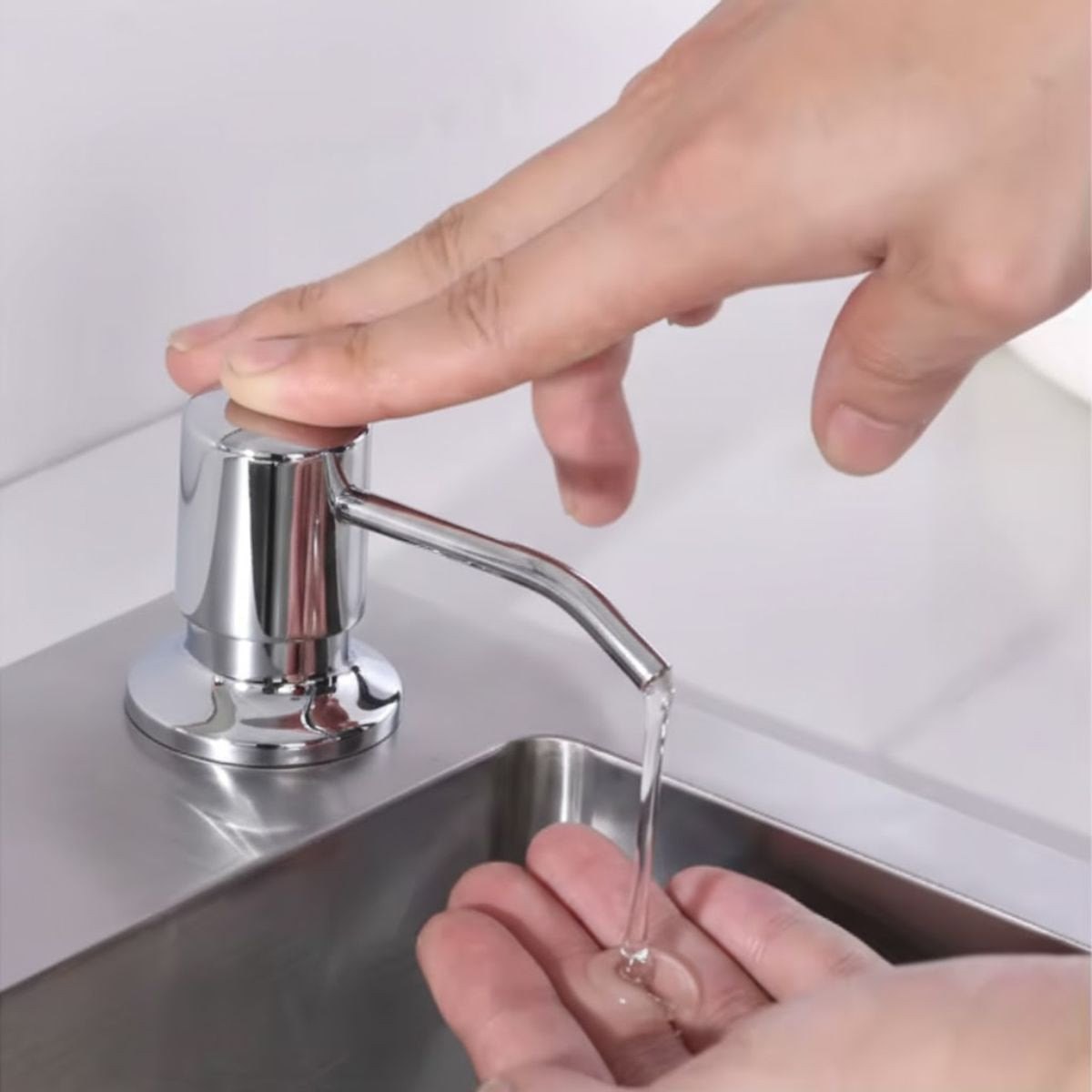 Dosador de Embutir Inox/Abs 350ML - Cor Cromada