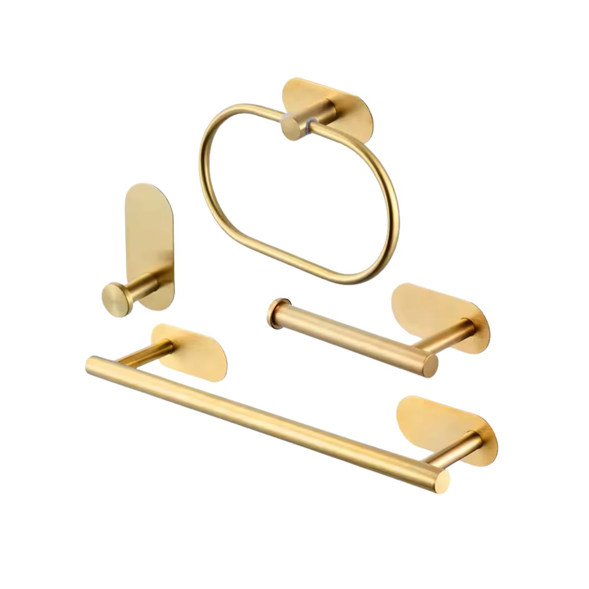 Kit Acessórios Banheiro c/ Adesivo 4pçs - DOURADO