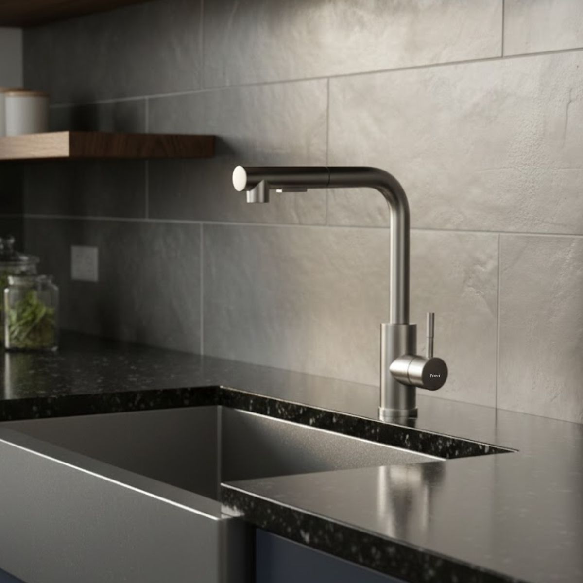 Torneira Bancada Misturador Extensor - Modelo Retracta - Cromado Fosco