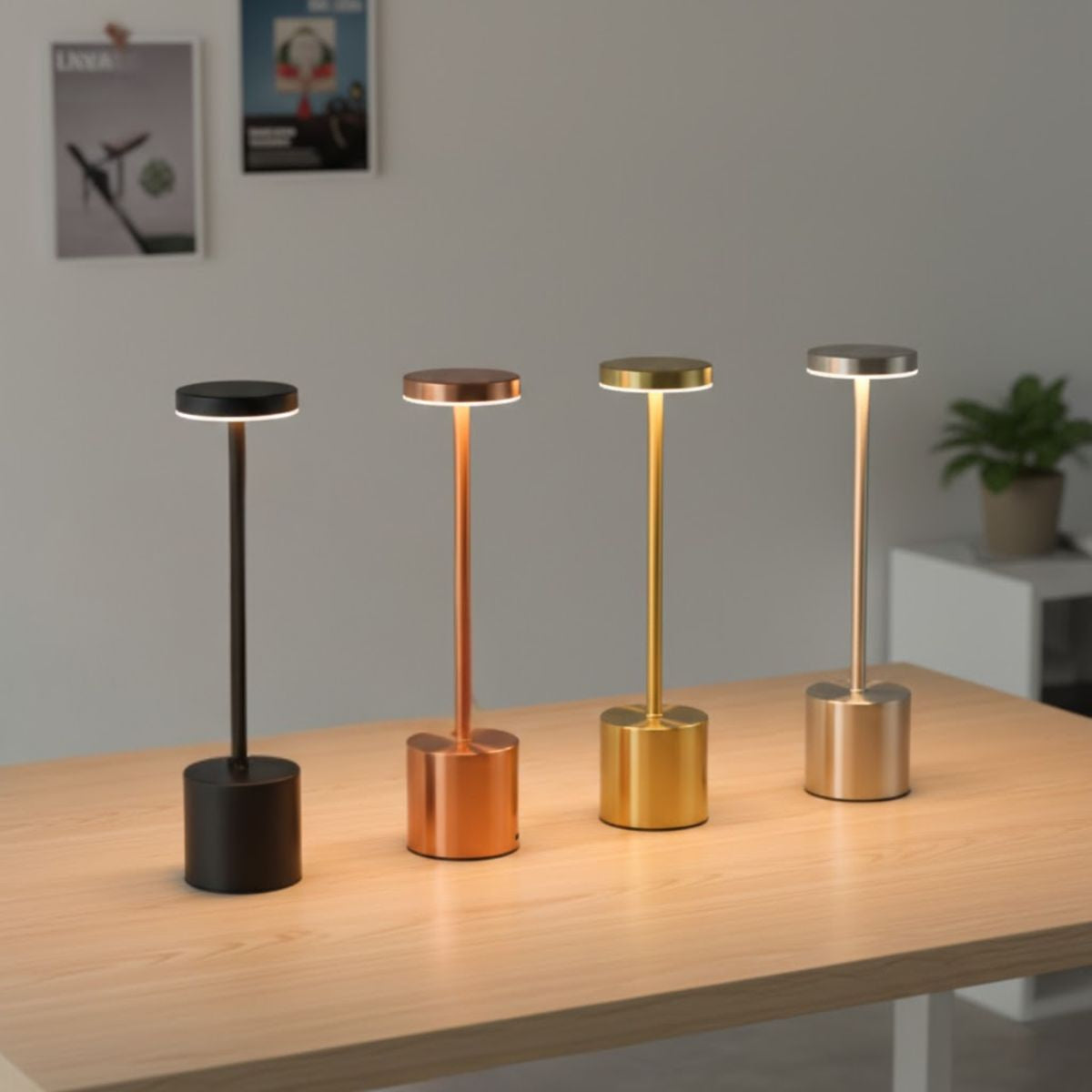 Luminária Abajur LED Recarregável Sem Fio Touch Dimerizável