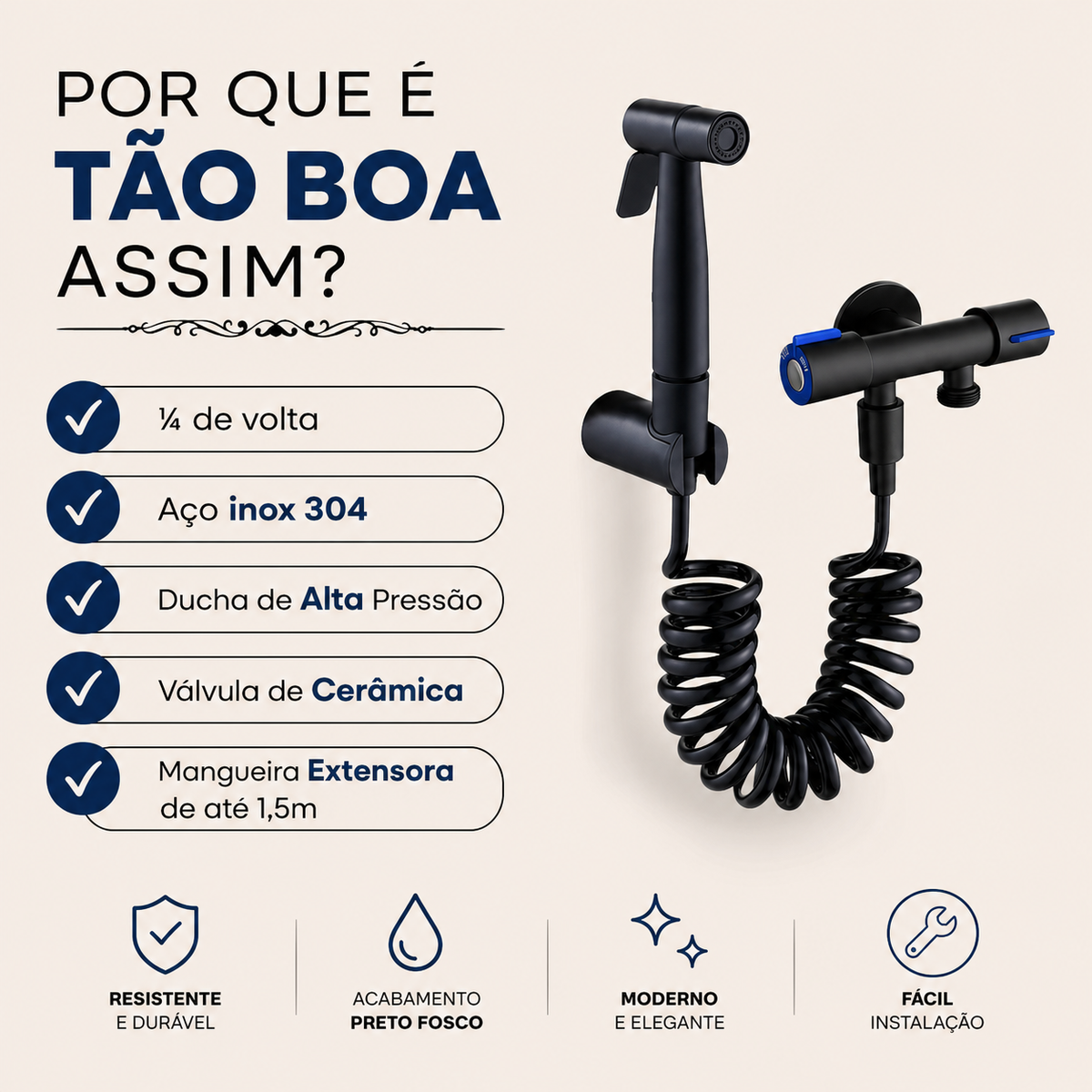 Registro Duplo C/ Mangueira e Ducha