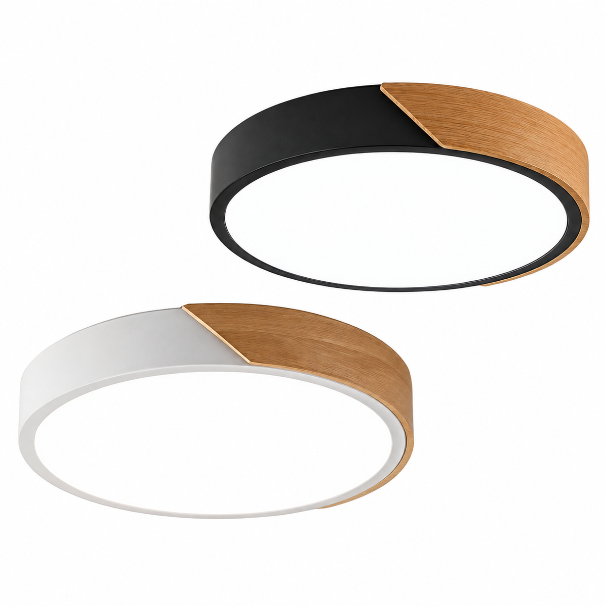 Plafon LED Redondo Slim 30cm 24W Bivolt 3 Cores Madeira