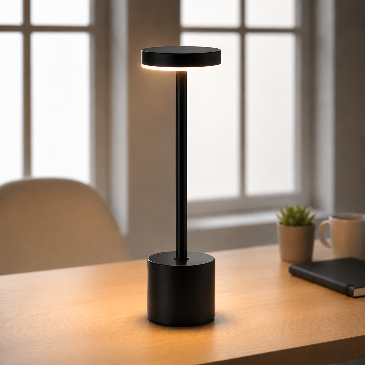 Luminária Abajur LED Recarregável Sem Fio Touch Dimerizável