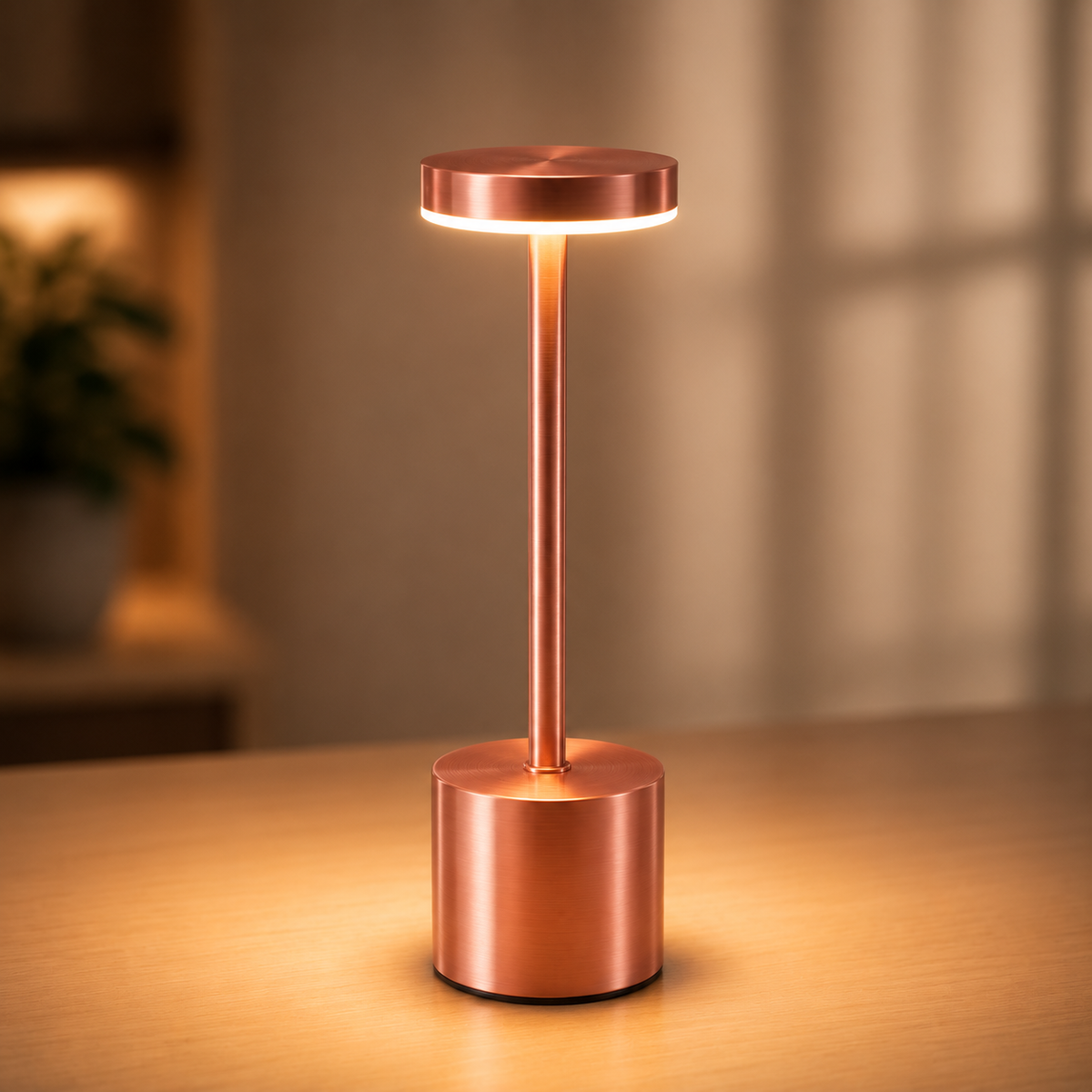 Luminária Abajur LED Recarregável Sem Fio Touch Dimerizável