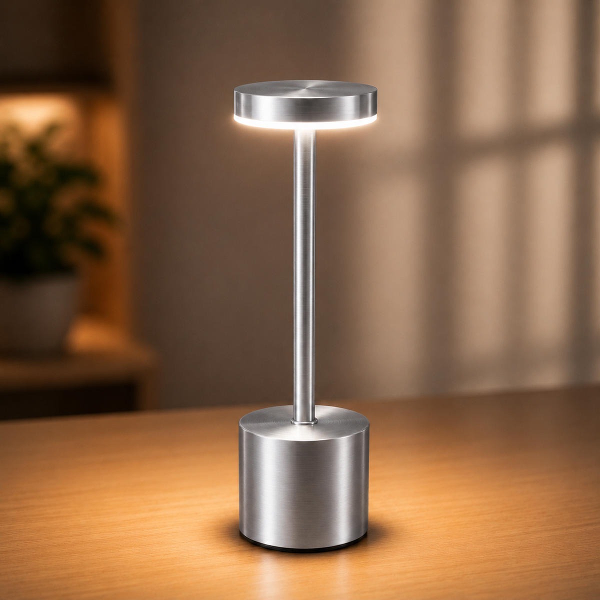 Luminária Abajur LED Recarregável Sem Fio Touch Dimerizável