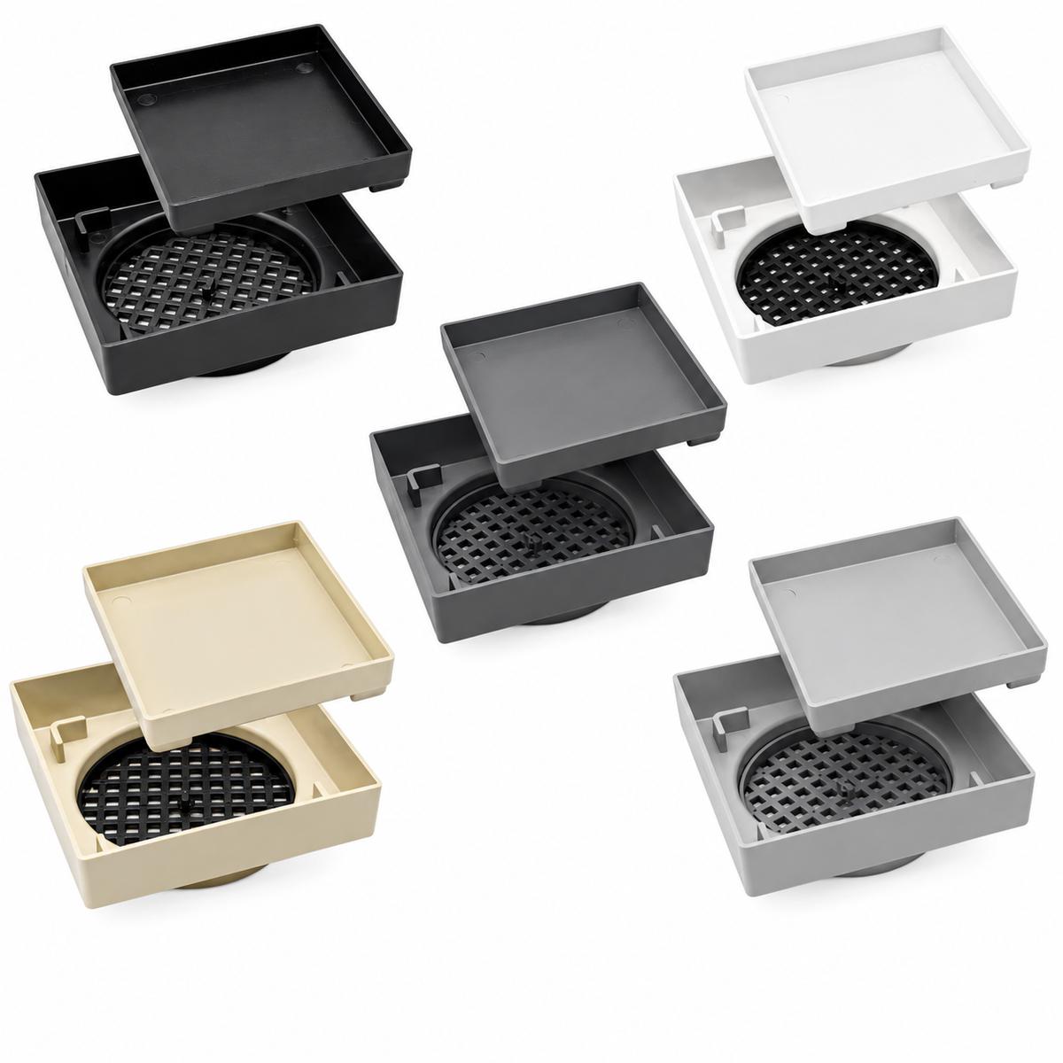 Ralo Oculto 15x15cm para Porcelanato com Tela Anti-Insetos
