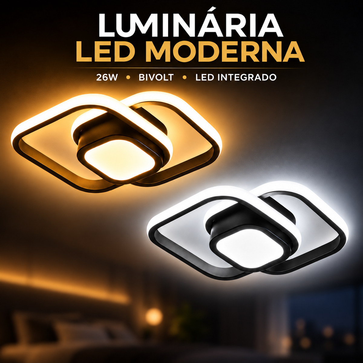 Luminaria Plafon Led 26W Central - Modelo Urban