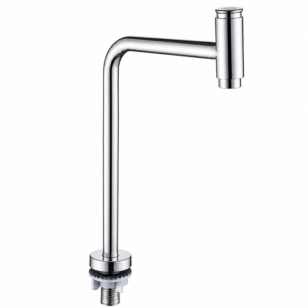 Torneira de Bancada Alta Push em Aço Inox com Bica 360° Moderna
