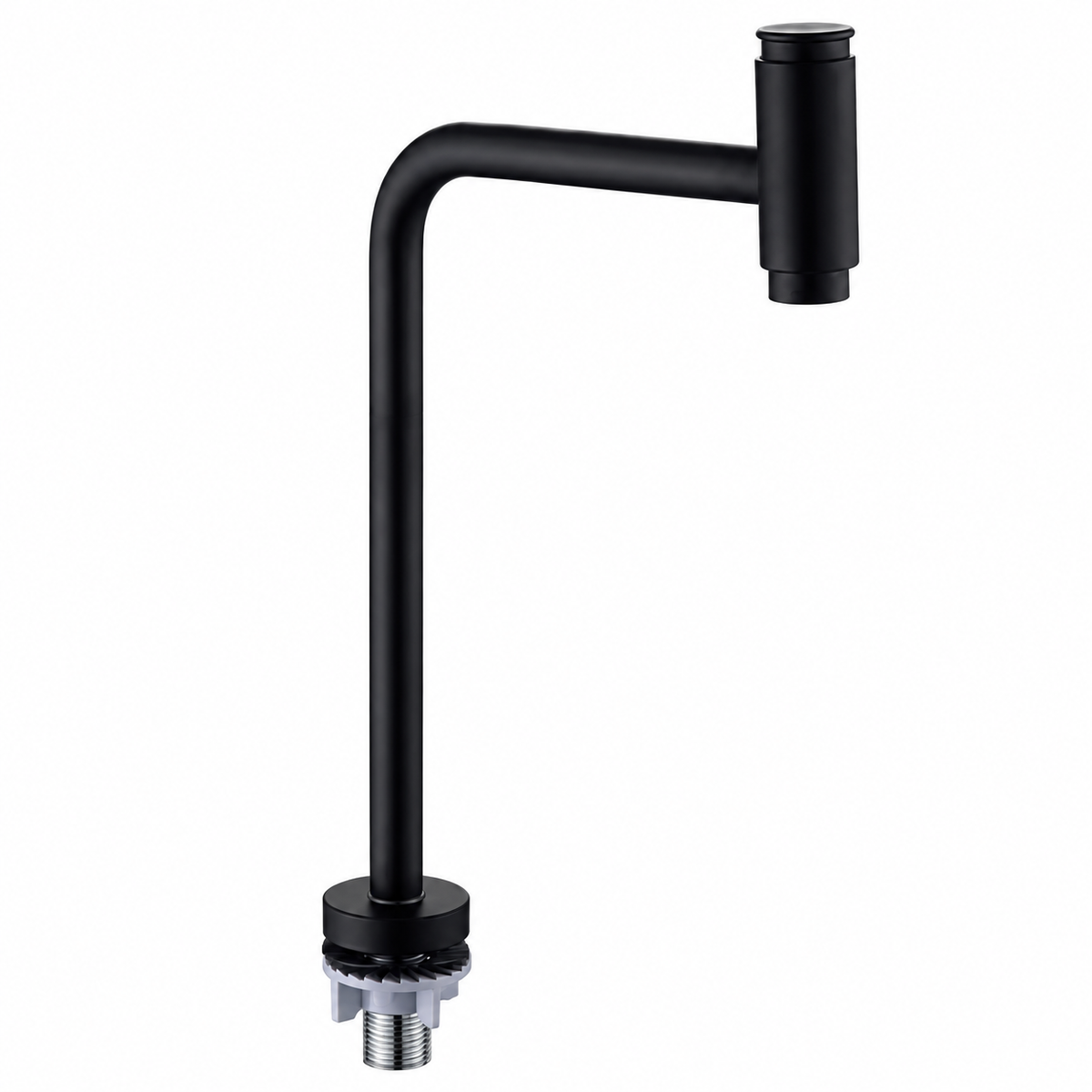 Torneira de Mesa Push em Aço Inox com Bica Alta Giratória 360°