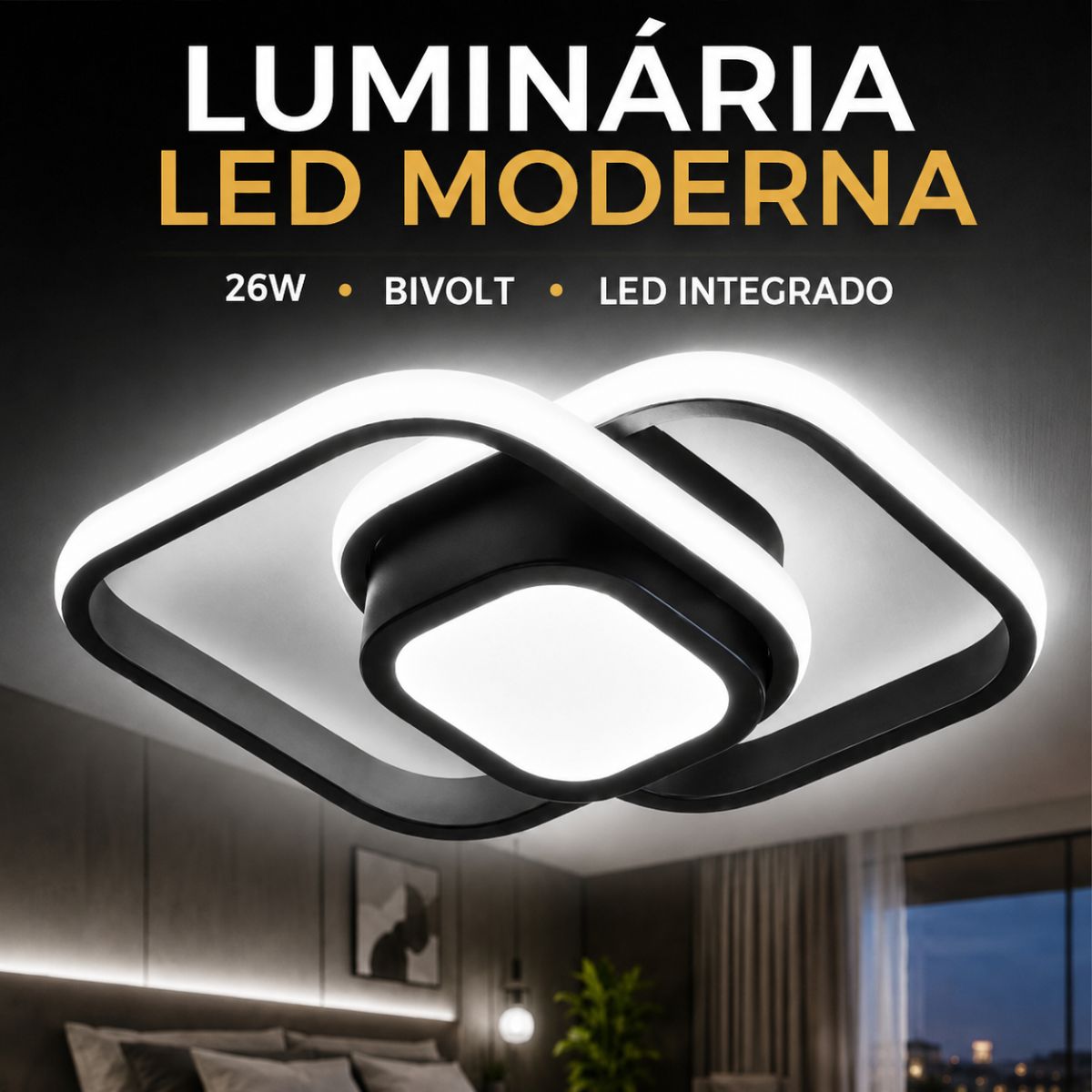 Luminaria Plafon Led 26W Central - Modelo Urban