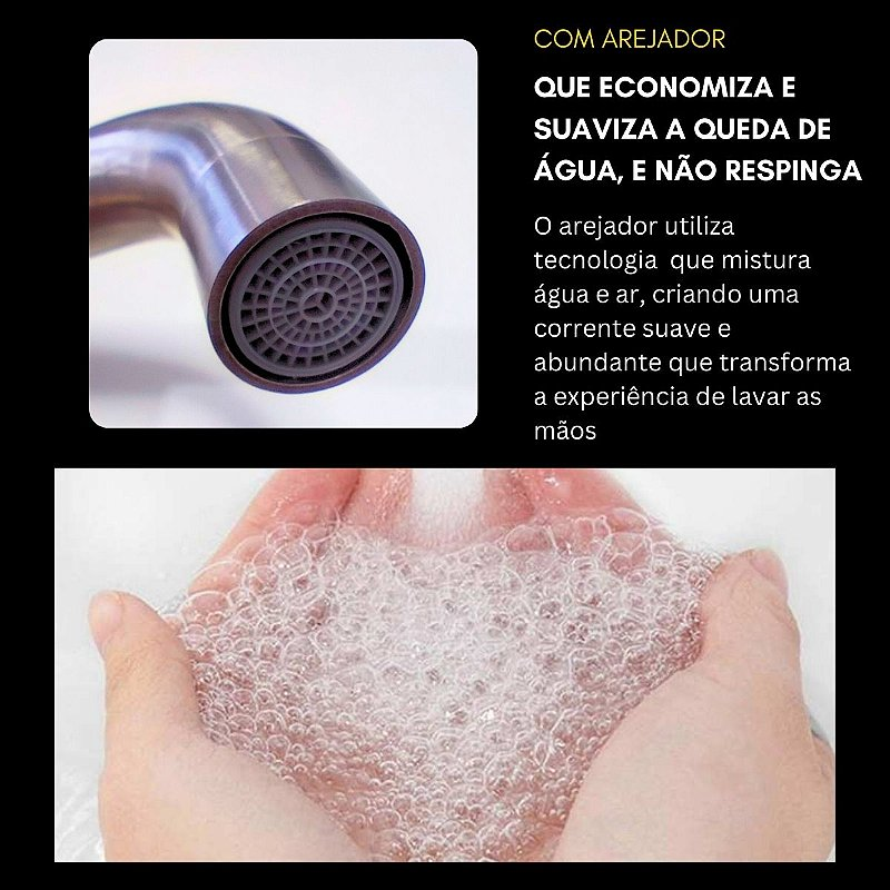 Torneira Bancada - Modelo Vetro - Cromada Fosco